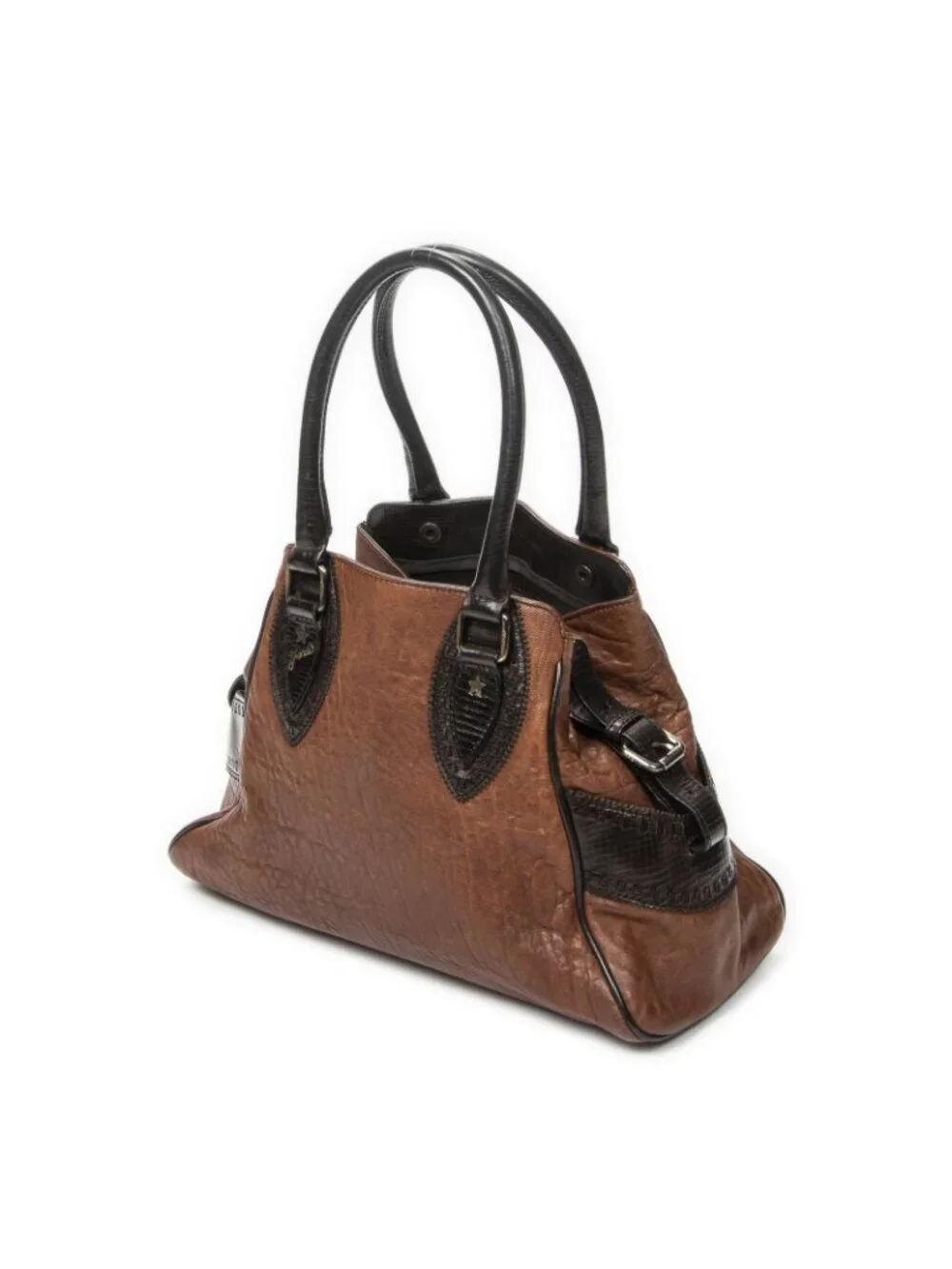 Fendi Small du Jour Tote Bag Brown Spike Calfskin Leather